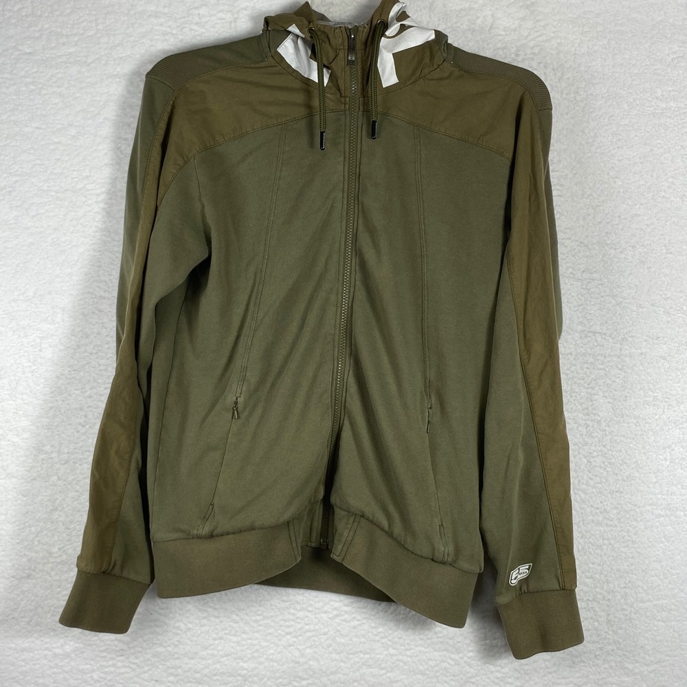 55DSL FiftyFiveDSL 5 Seasons All-Weather Jacket Olive Green Zip Hoodie Mens M